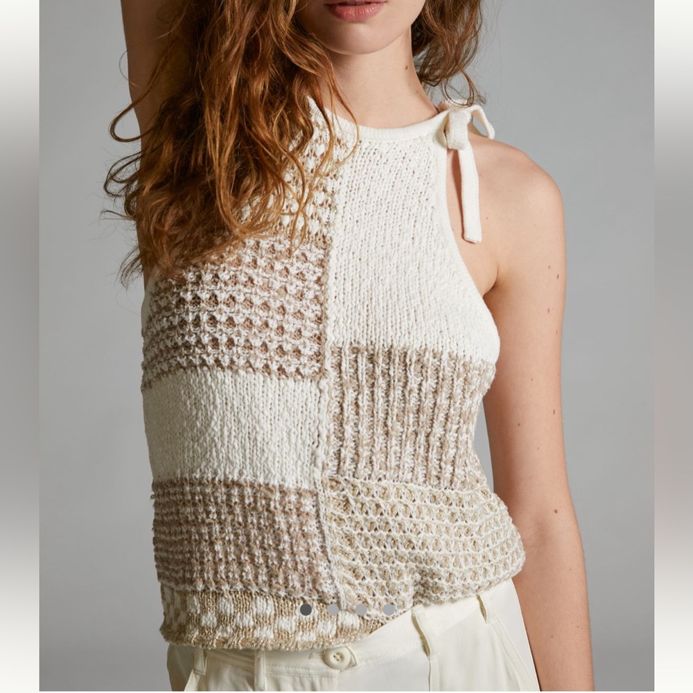 Anthropologie Elliotte Lurex Sweater Tank